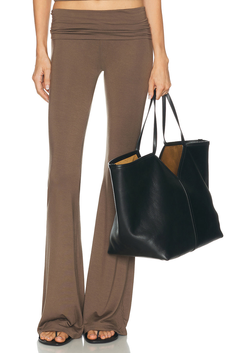 Foldover Soft Jersey Flare Pant