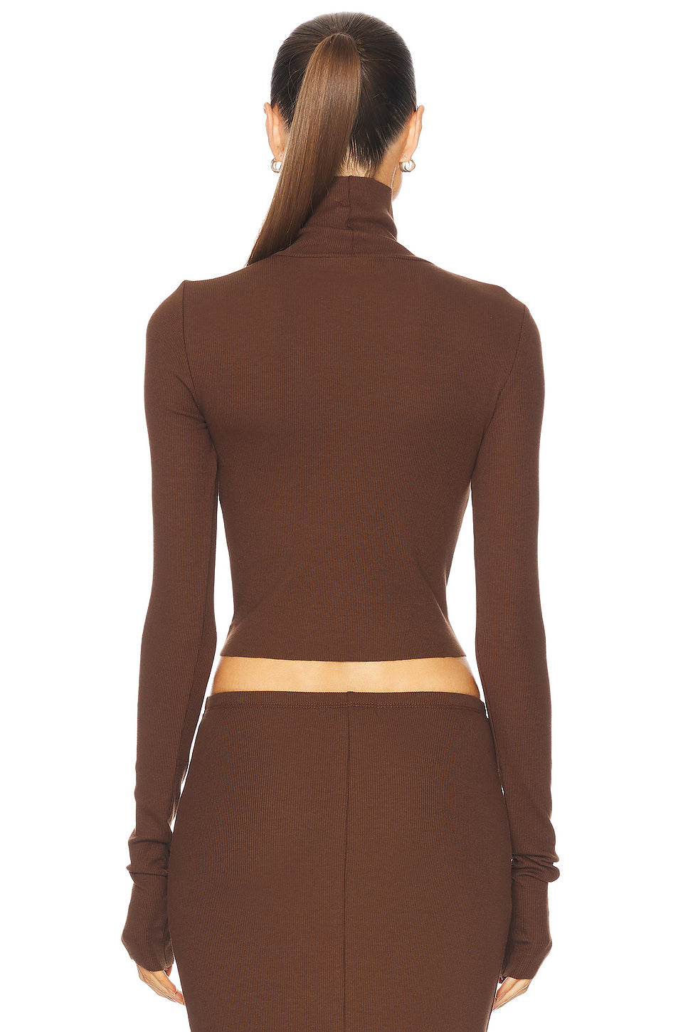 Cropped Fitted Turtleneck Top