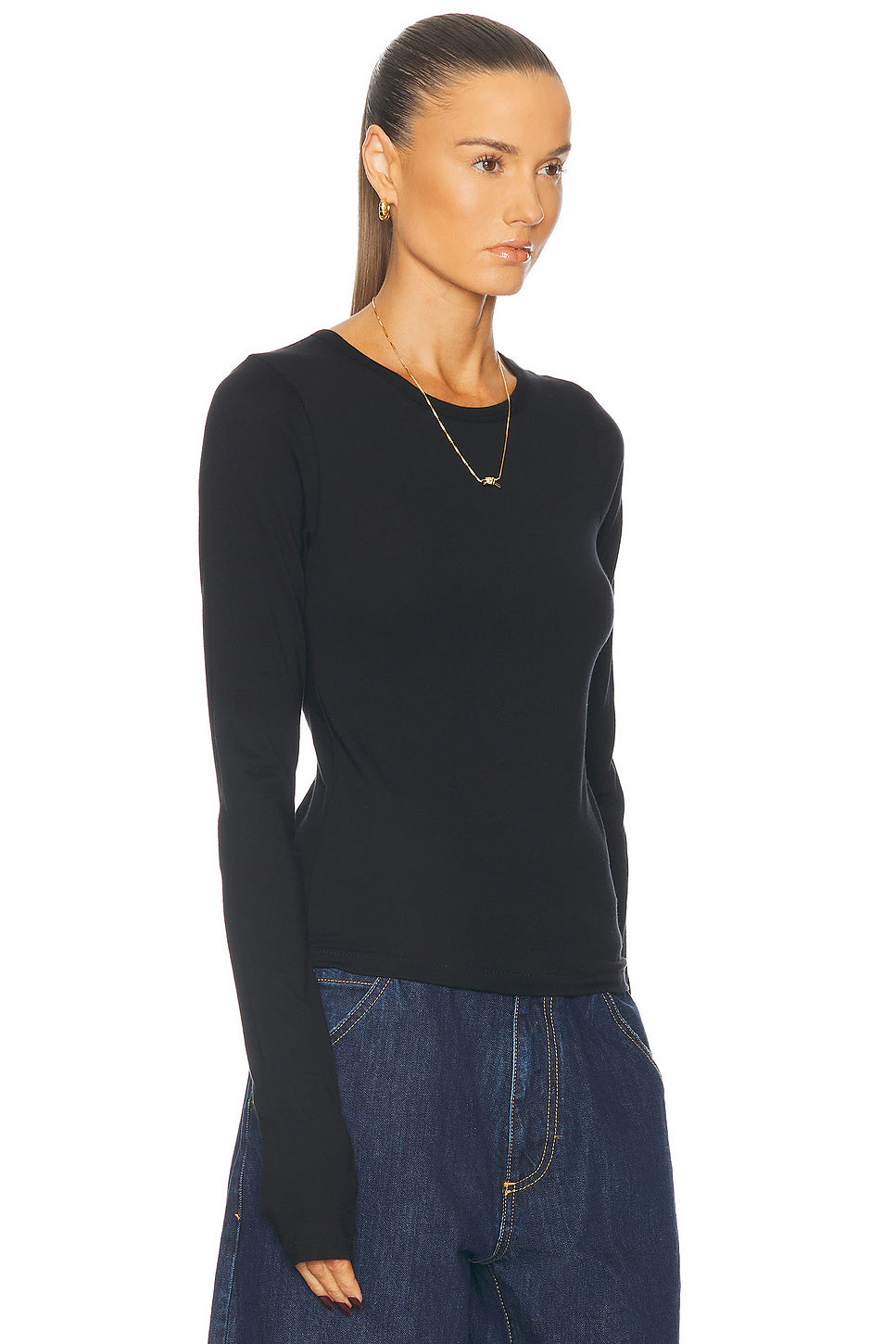 Fitted Crewneck Long Sleeve Top