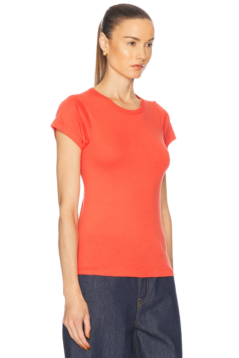 Fitted Crewneck Short Sleeve Top