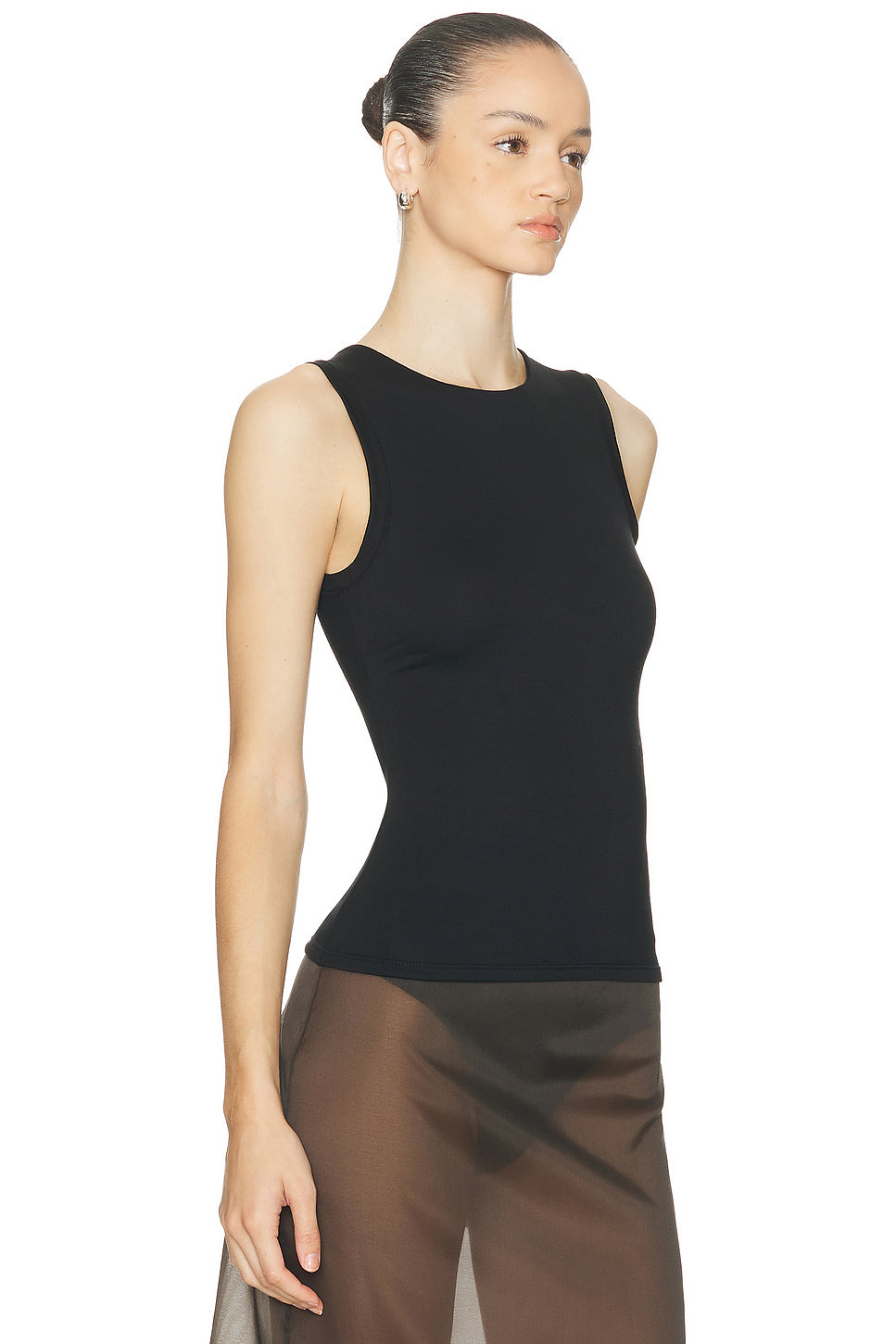 Sleeveless Crewneck Soft Jersey Top