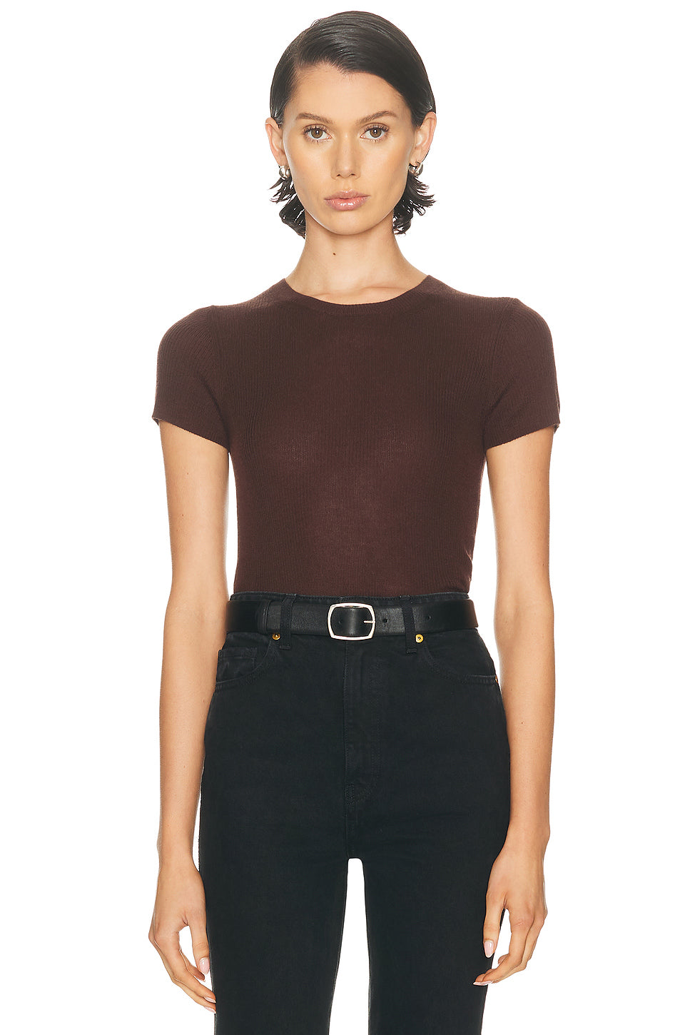 Rib Stitch Cashmere Baby Tee