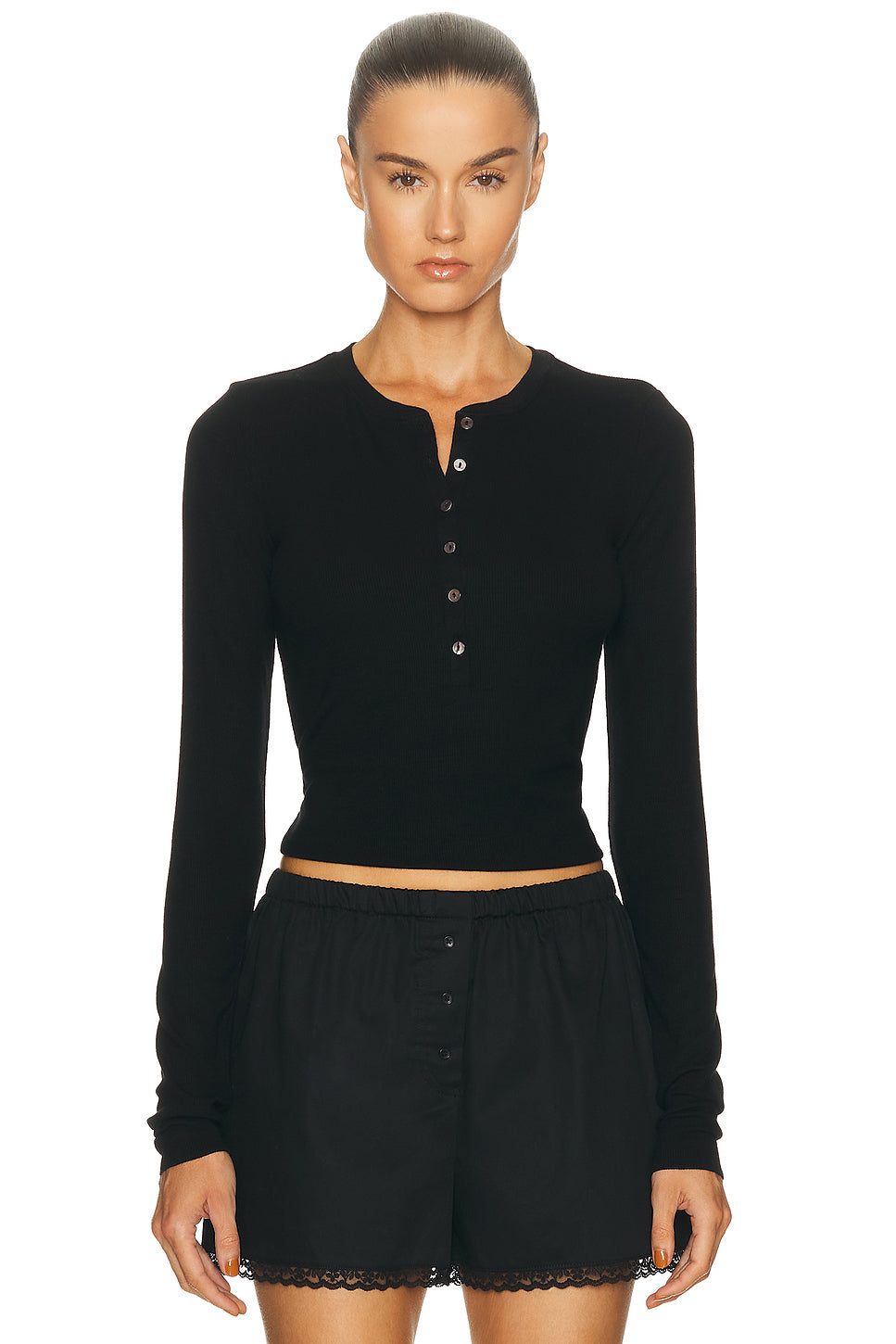 Long Sleeve Henley Top
