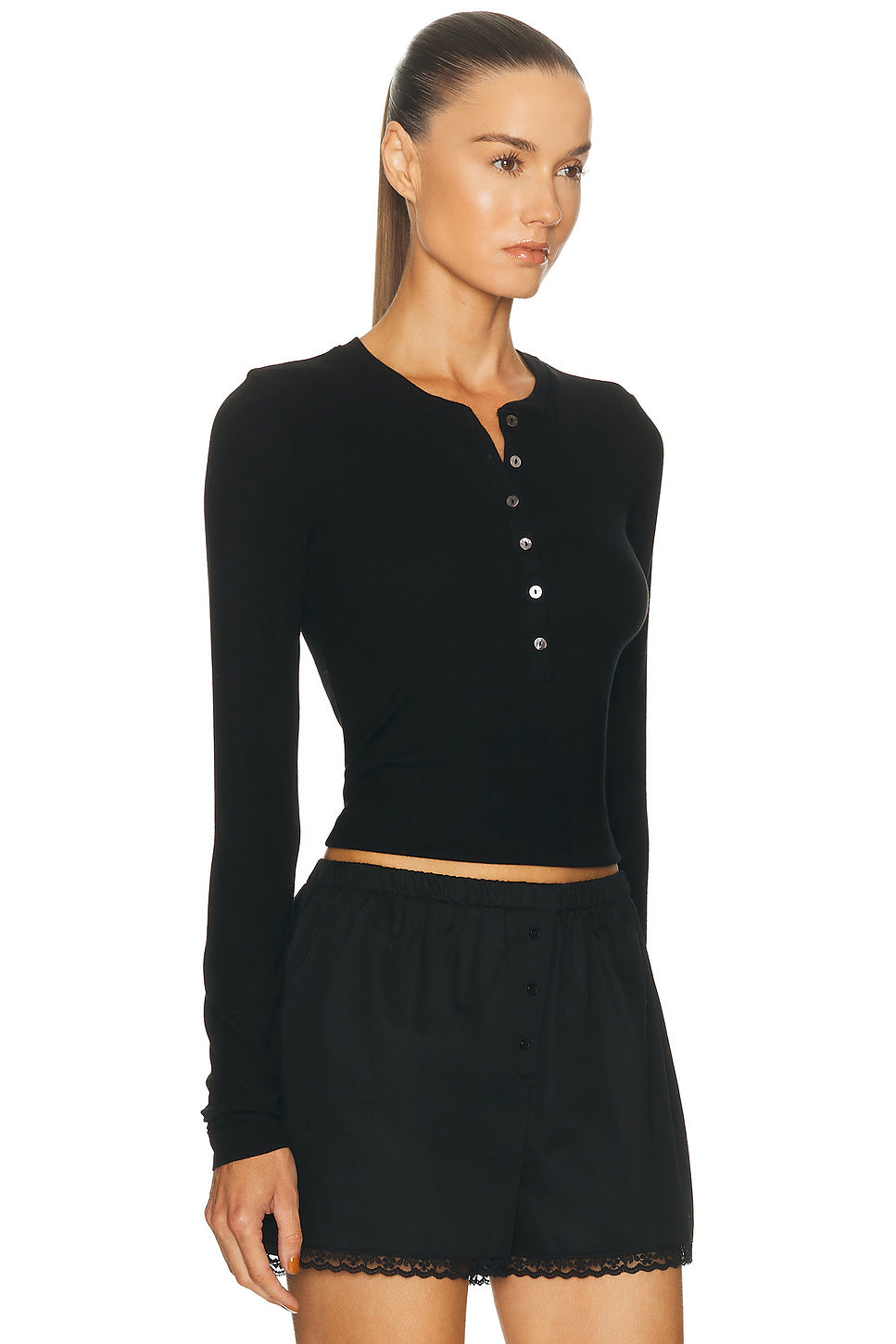 Long Sleeve Henley Top