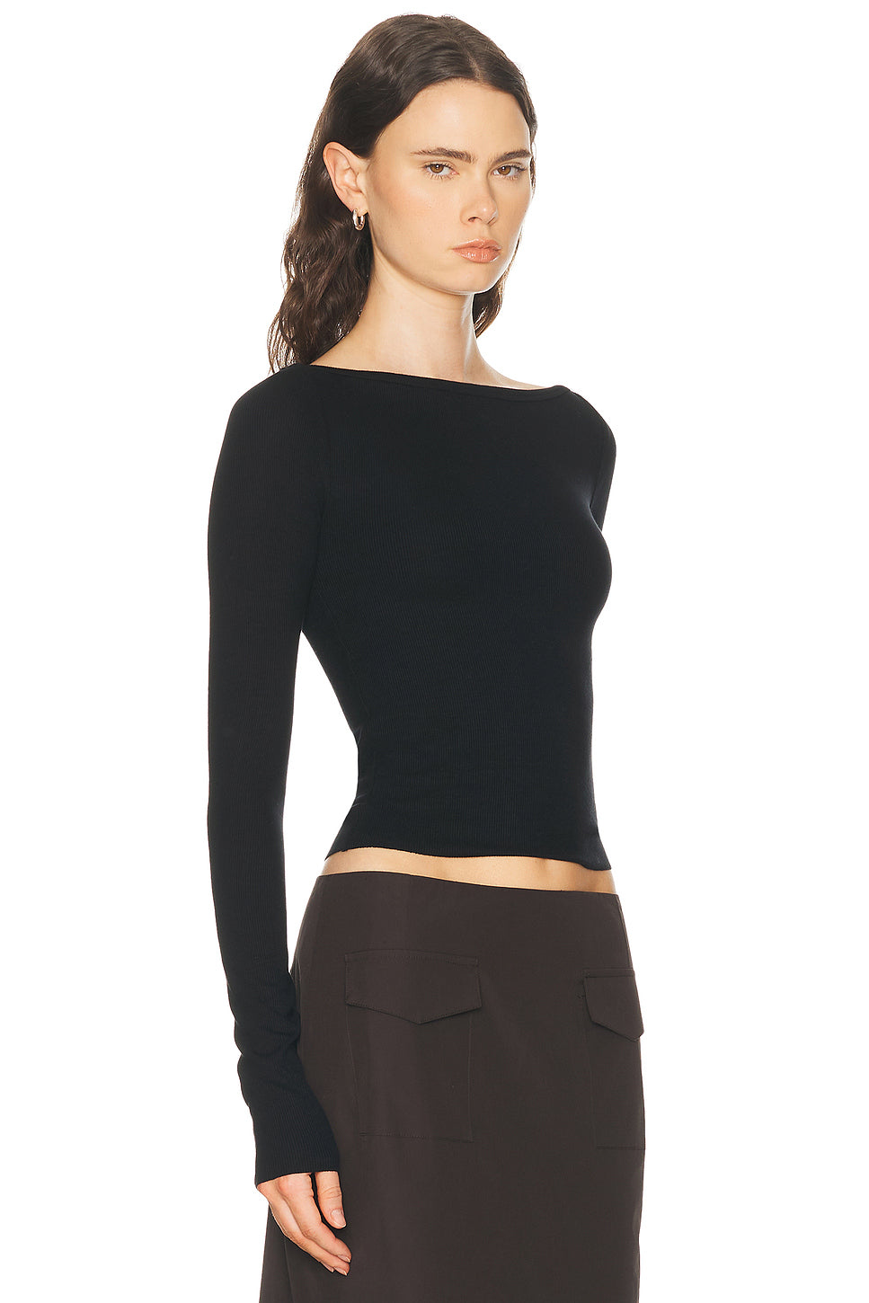 Long Sleeve Boatneck Top