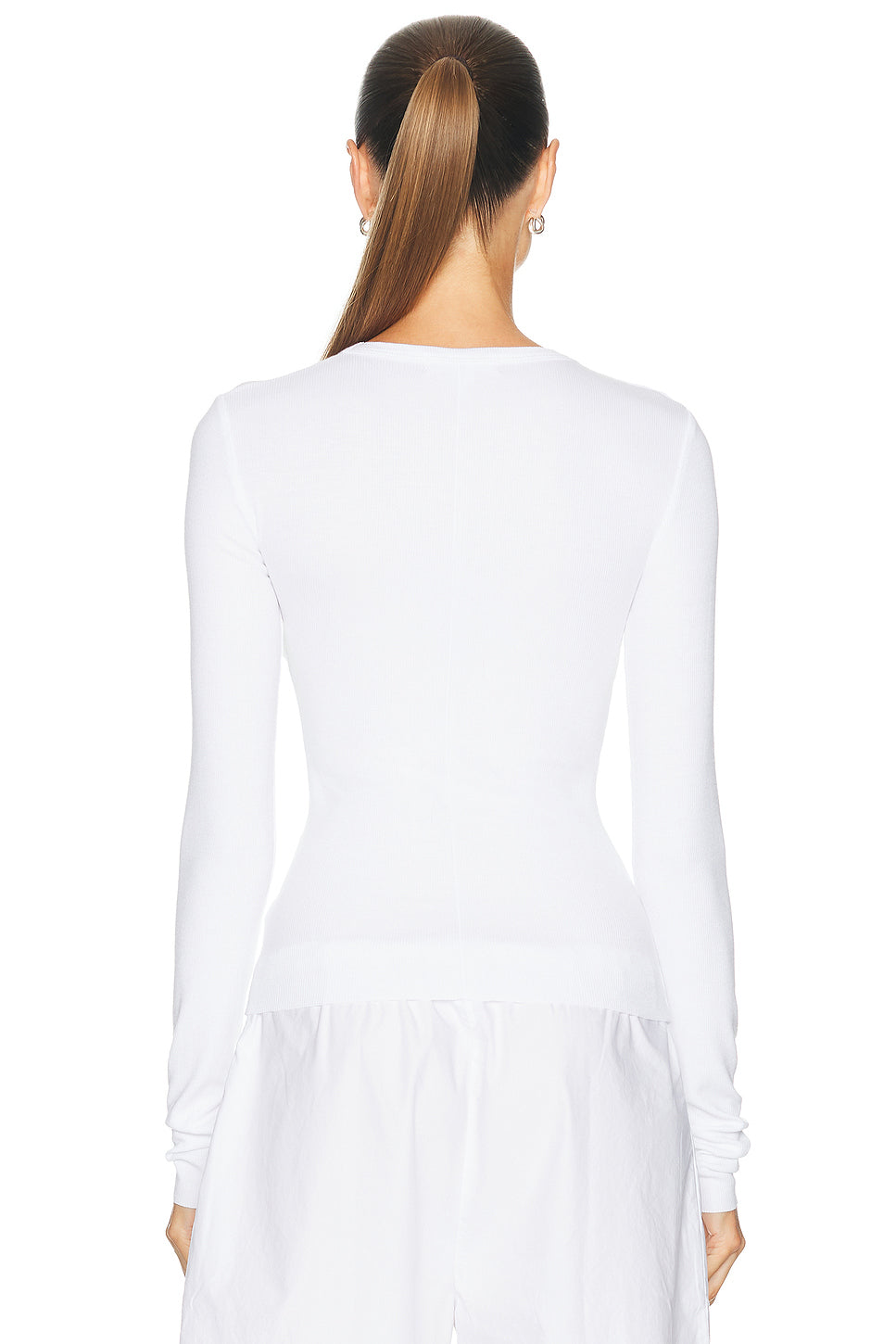 Long Sleeve Butter Rib V Neck Top