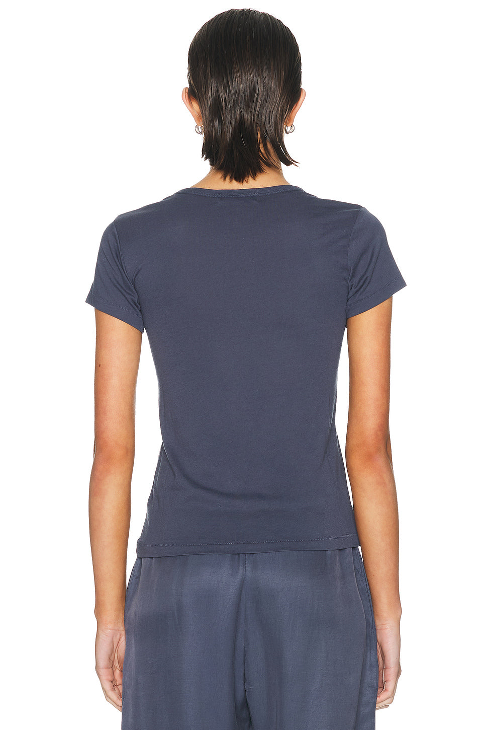 Fitted Crewneck Cotton Modal Short Sleeve T-Shirt