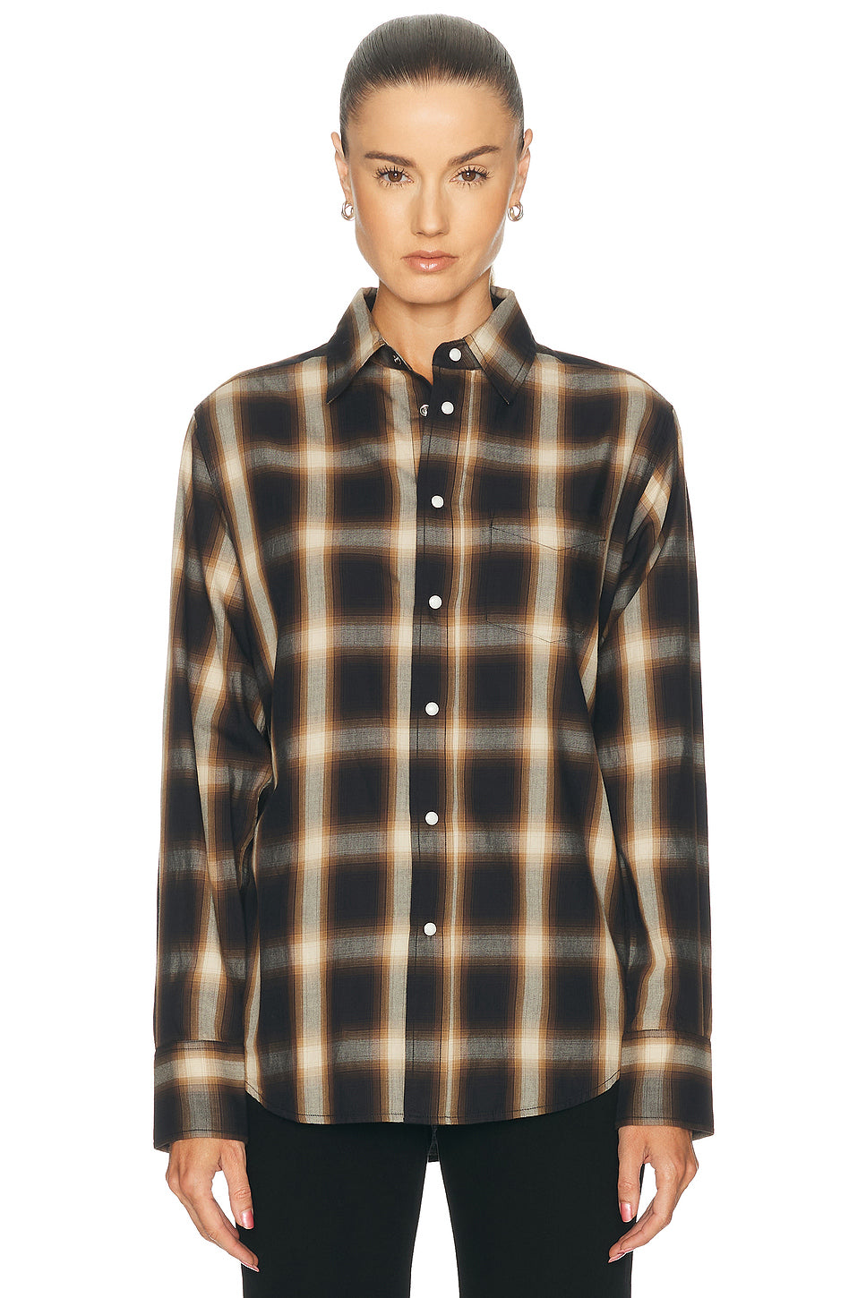 Ford Yarndye Plaid Button Up Top
