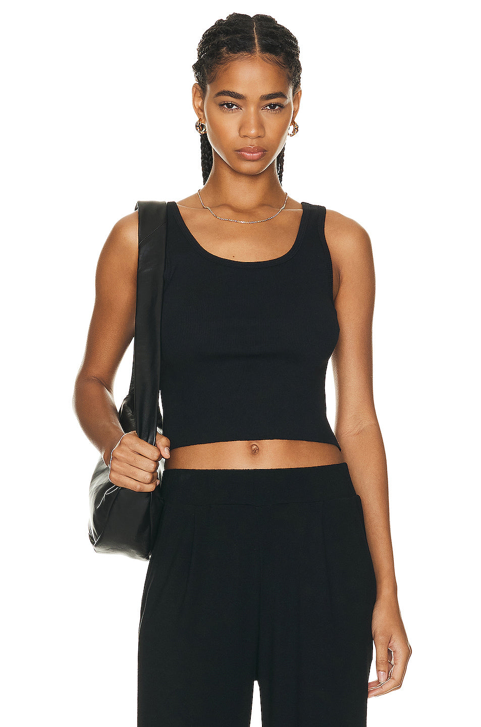 Cropped Scoop Neck Tank Top