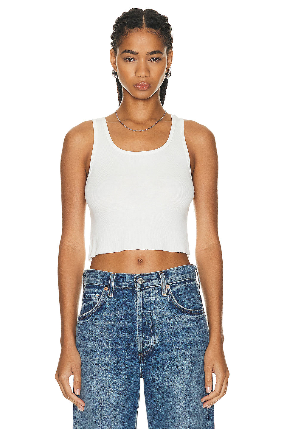 Cropped Scoop Neck Tank Top