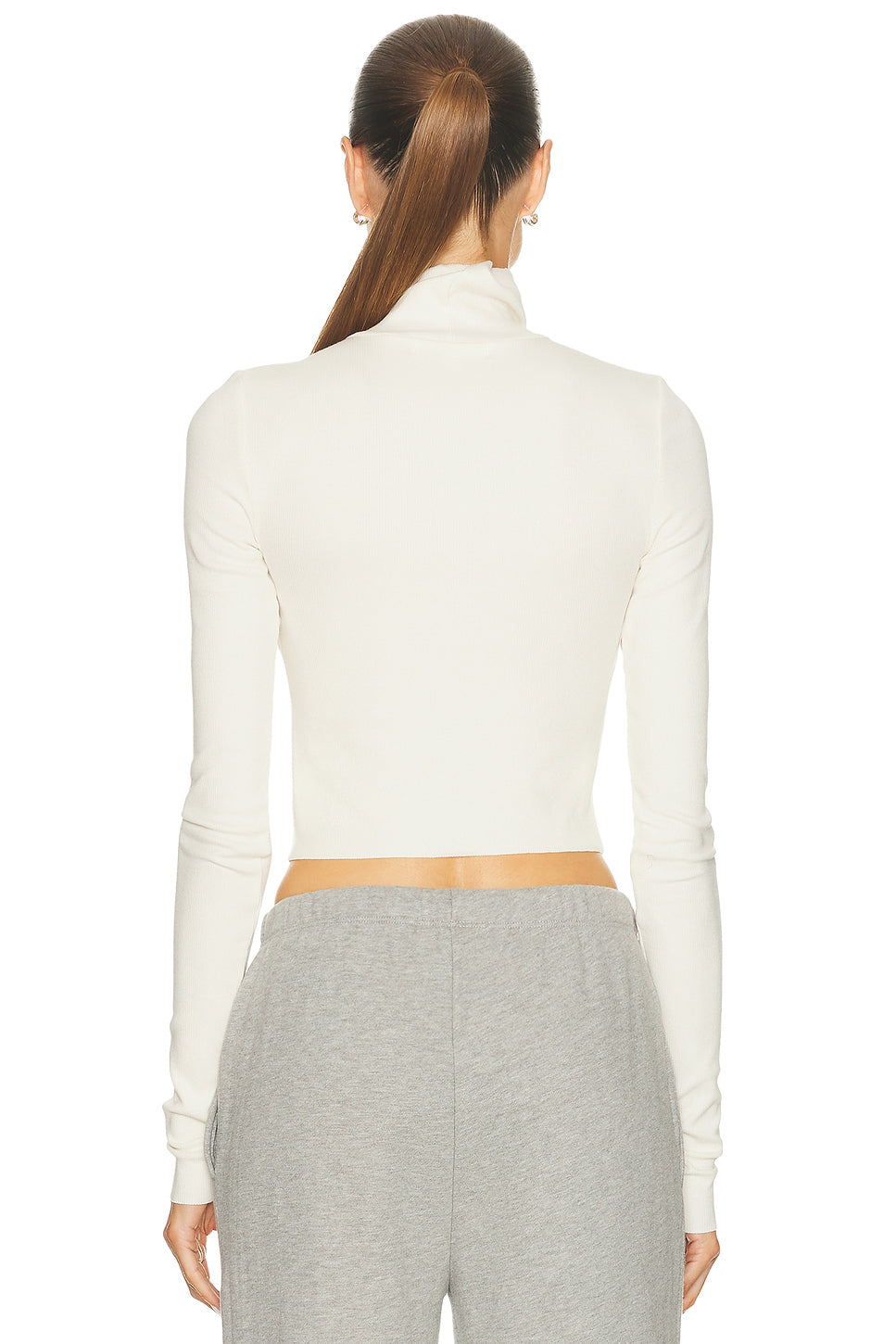 Cropped Fitted Turtleneck Top
