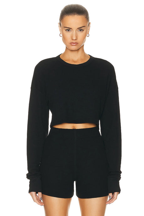 Cropped Oversized Thermal Top
