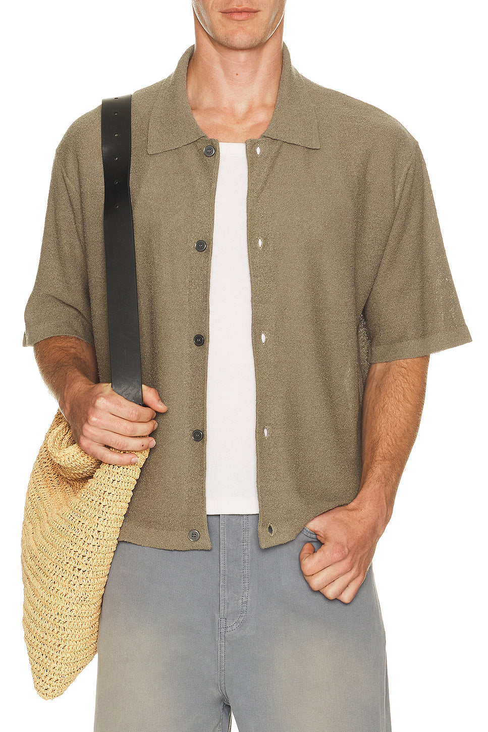 Light Cotton Silk Short Sleeve Cardigan