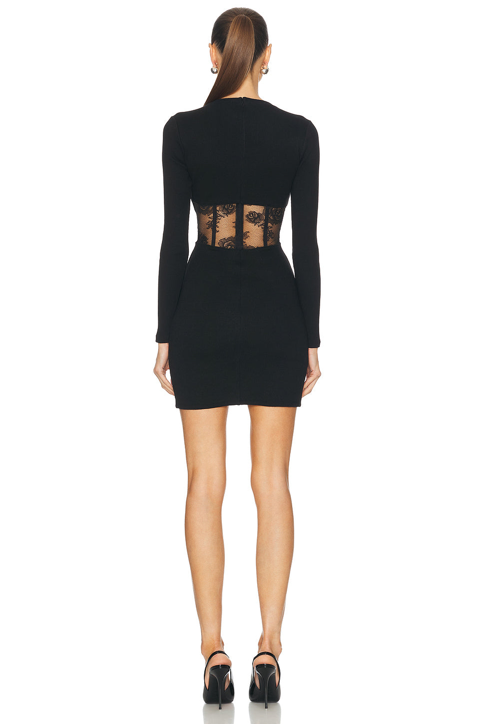 Rib And Bouquet Lace Boned Dress