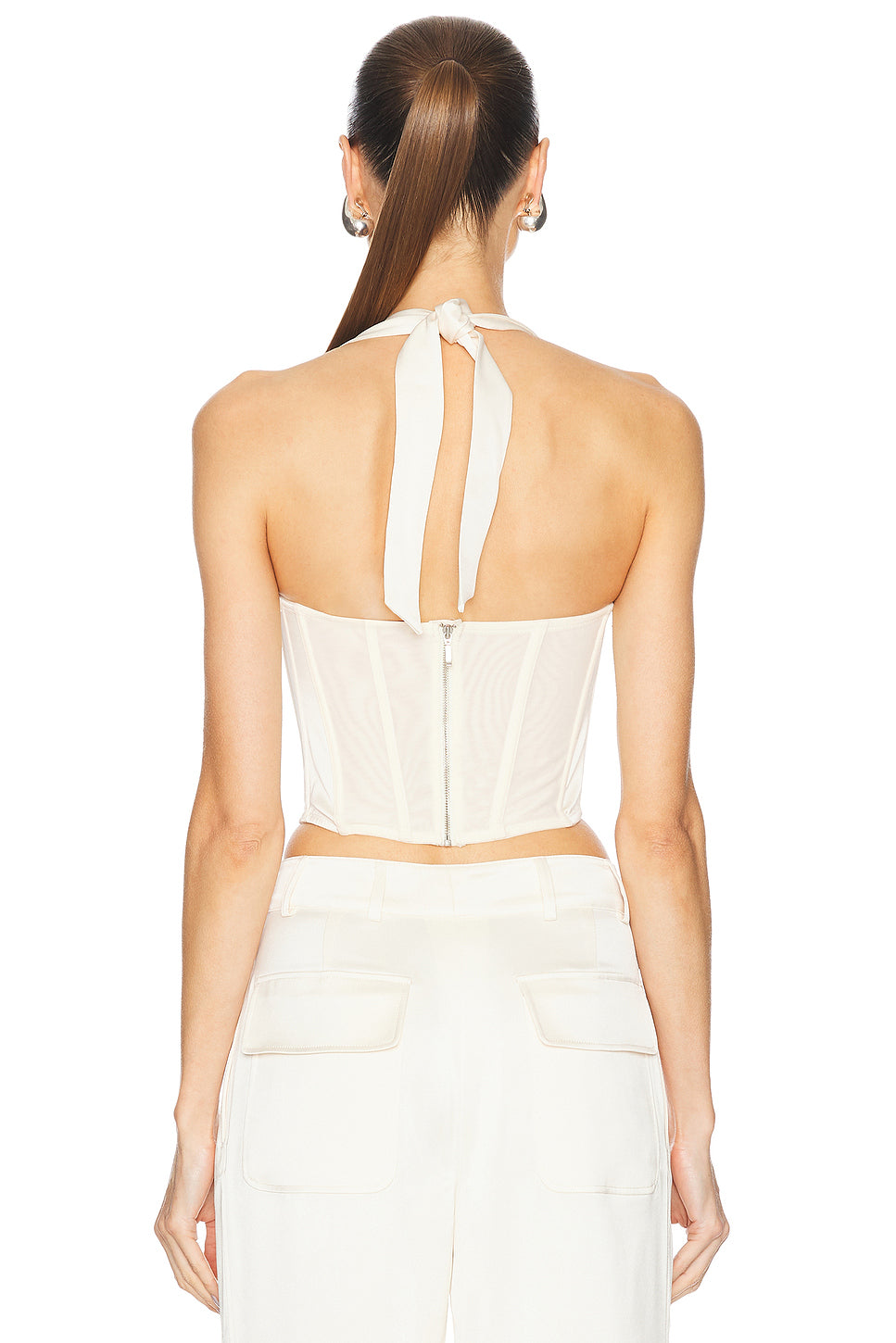 Satin Halter Corset Top