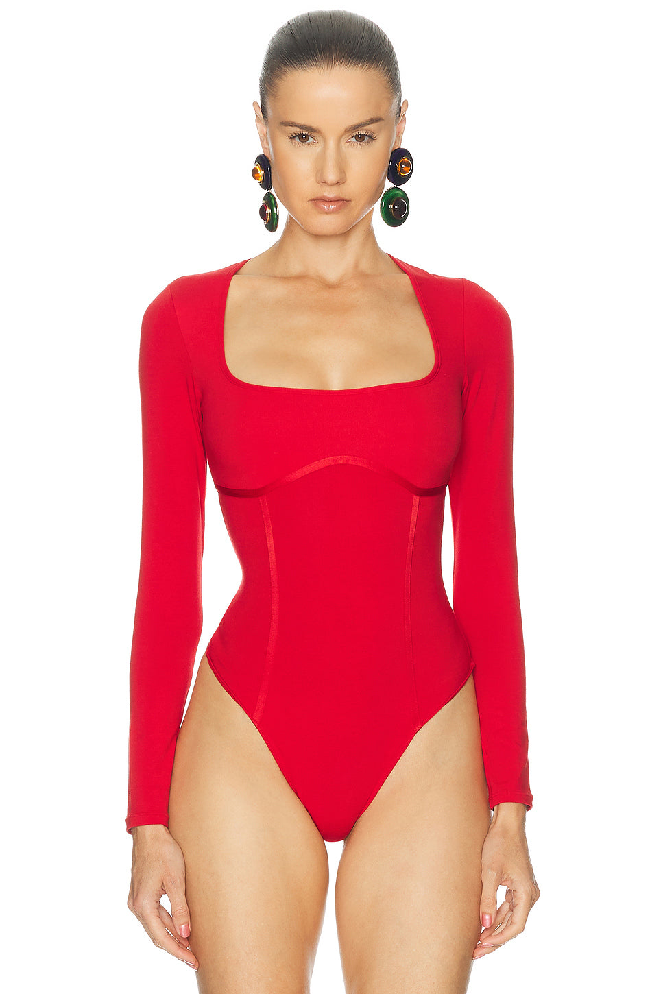 Scoop Neck Long Sleeve Bodysuit
