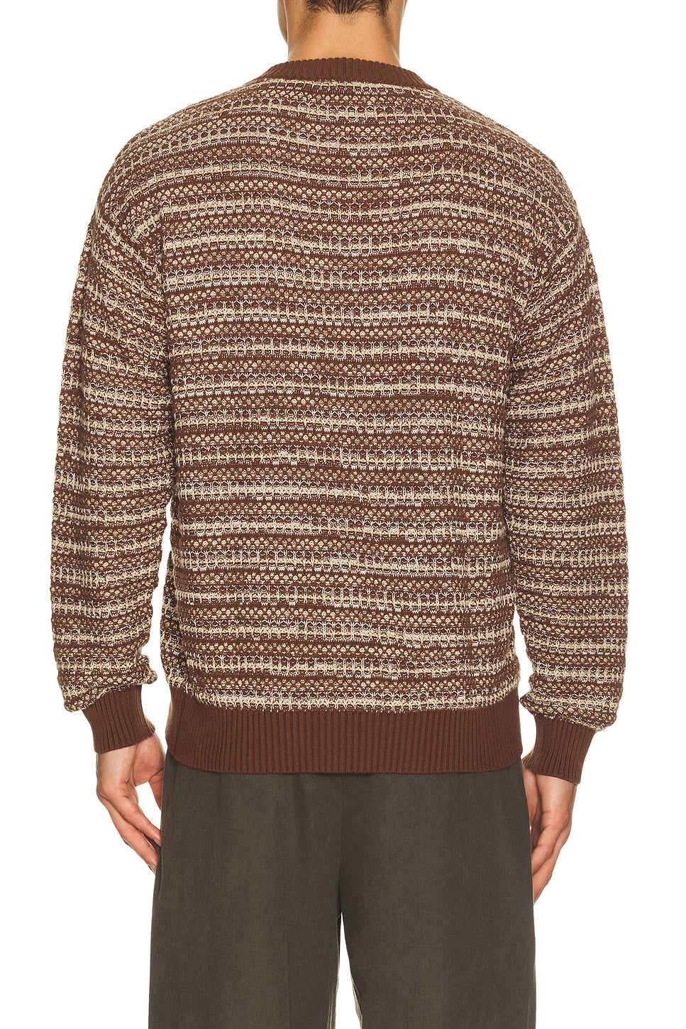 Jardim Cotton Blend Crew Neck Striped Sweater