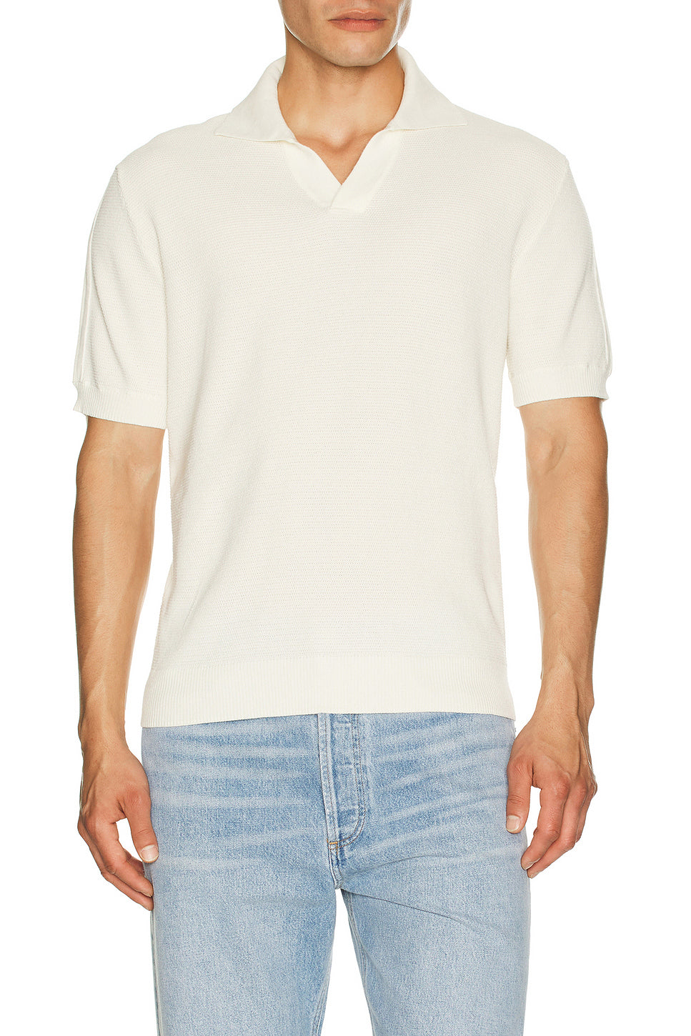 Rino STR Salt And Pepper Stitch Polo