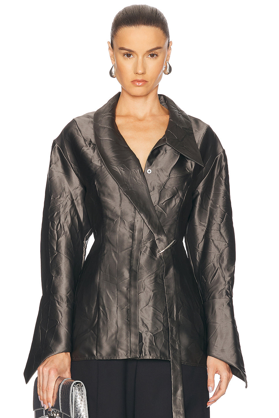 Oversized Crinkled Claw Loop Shirt