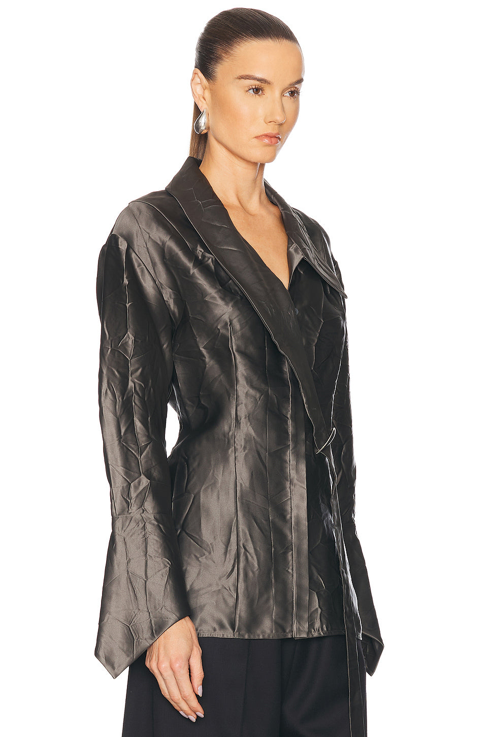 Oversized Crinkled Claw Loop Shirt