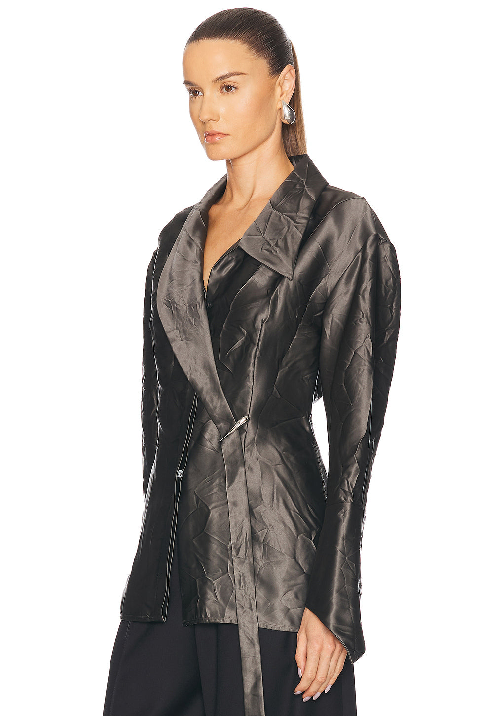 Oversized Crinkled Claw Loop Shirt