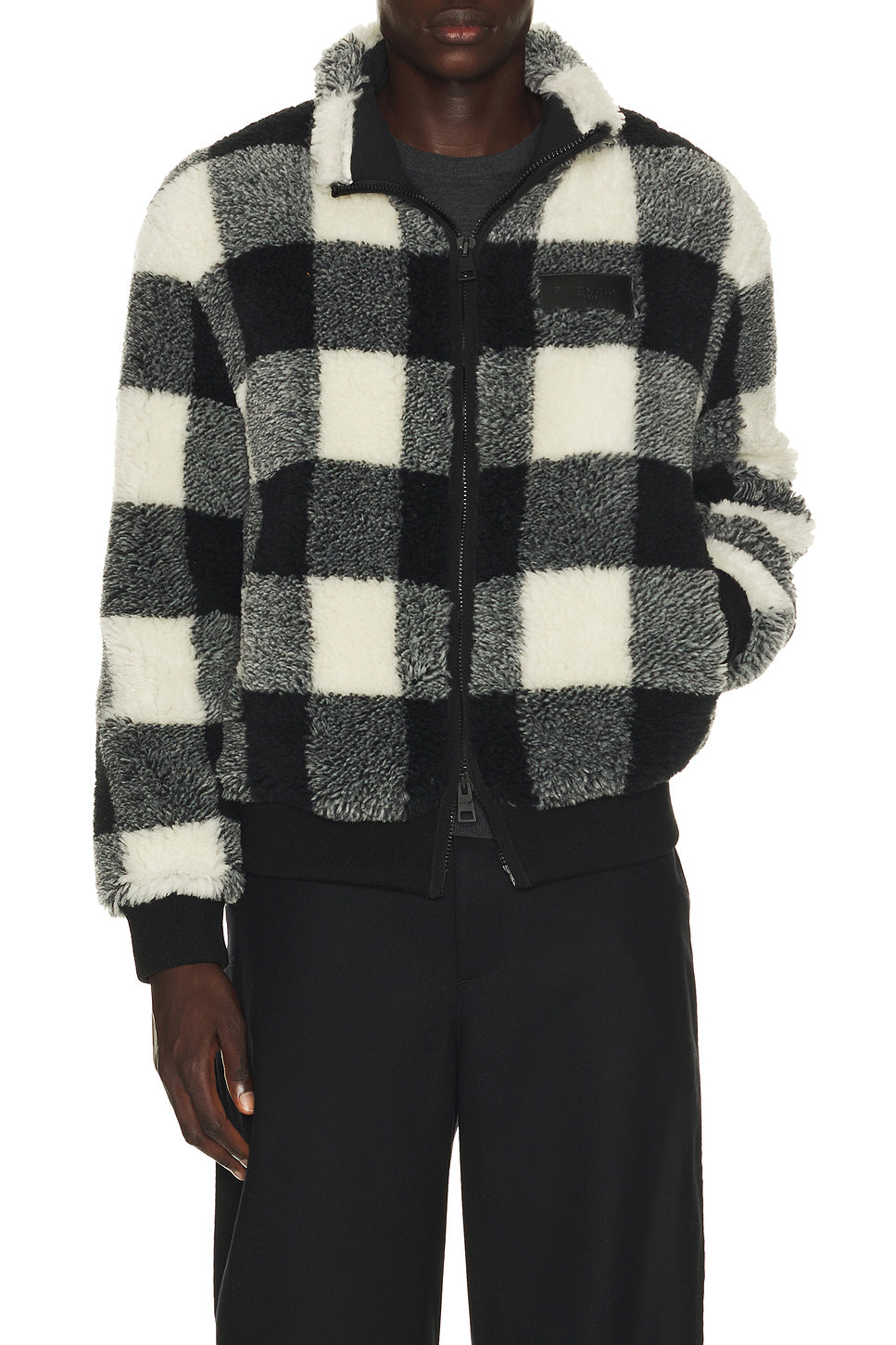 Gingham Fleece Blouson