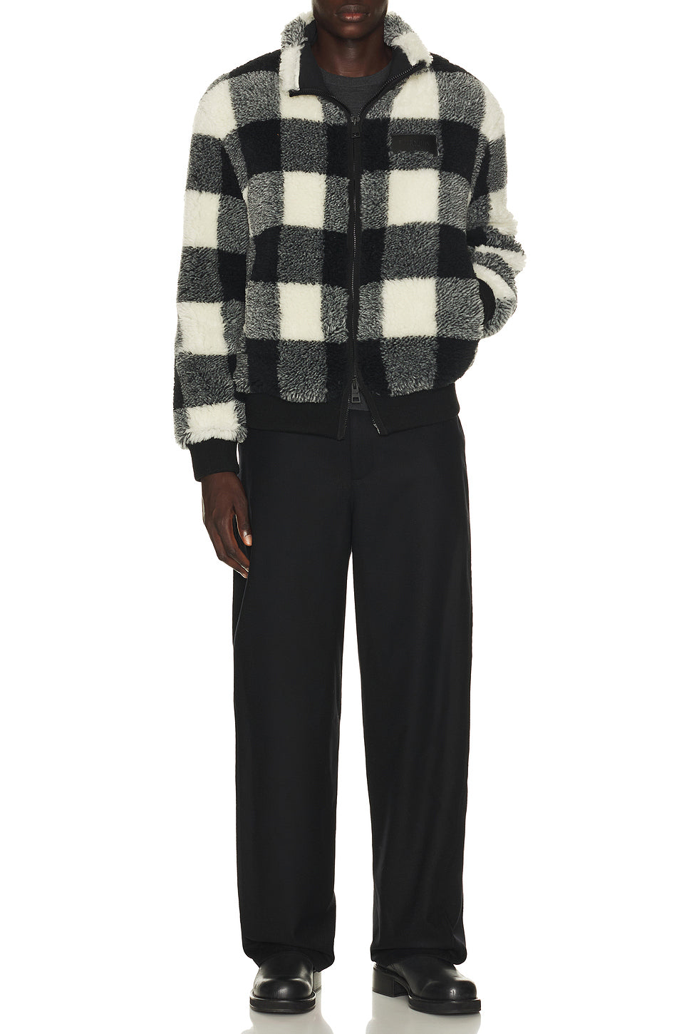 Gingham Fleece Blouson