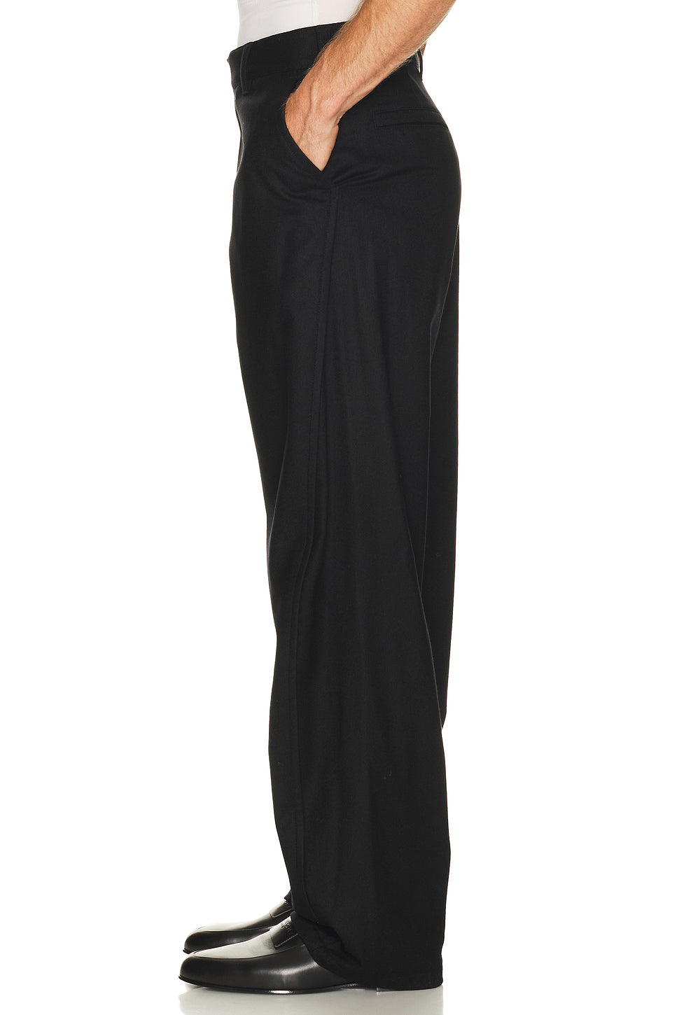 Dry Wool Flannel Couture Seams Trousers