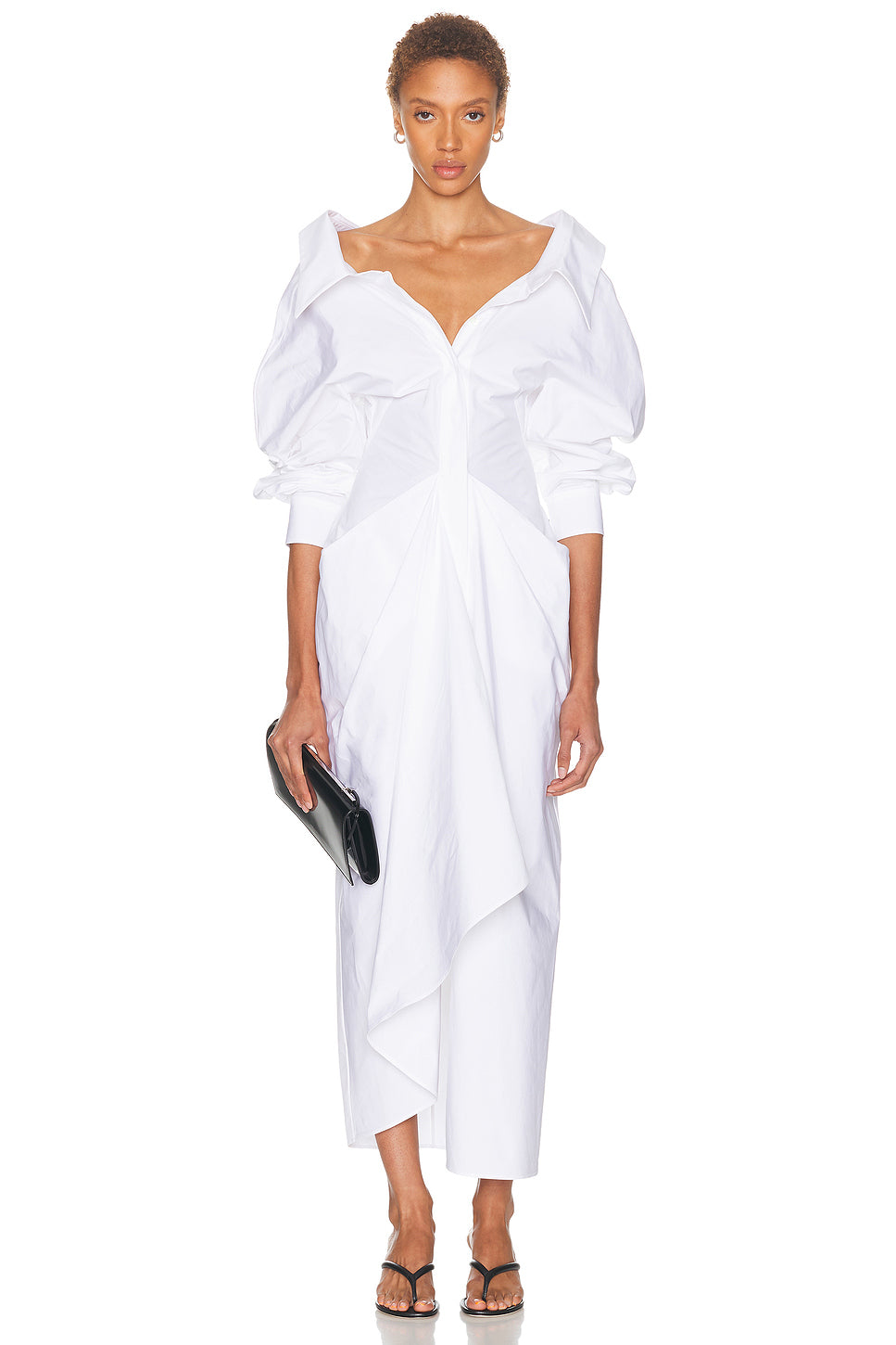 Slashed Long Shirt Dress