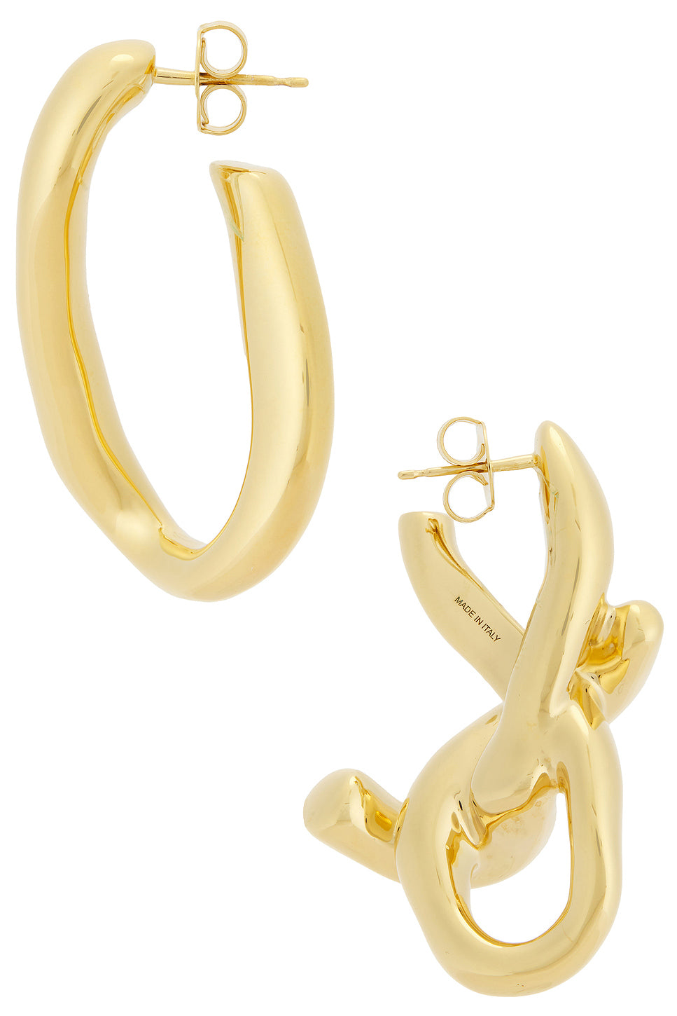 Chain Link Golden Asymmetrical Earrings