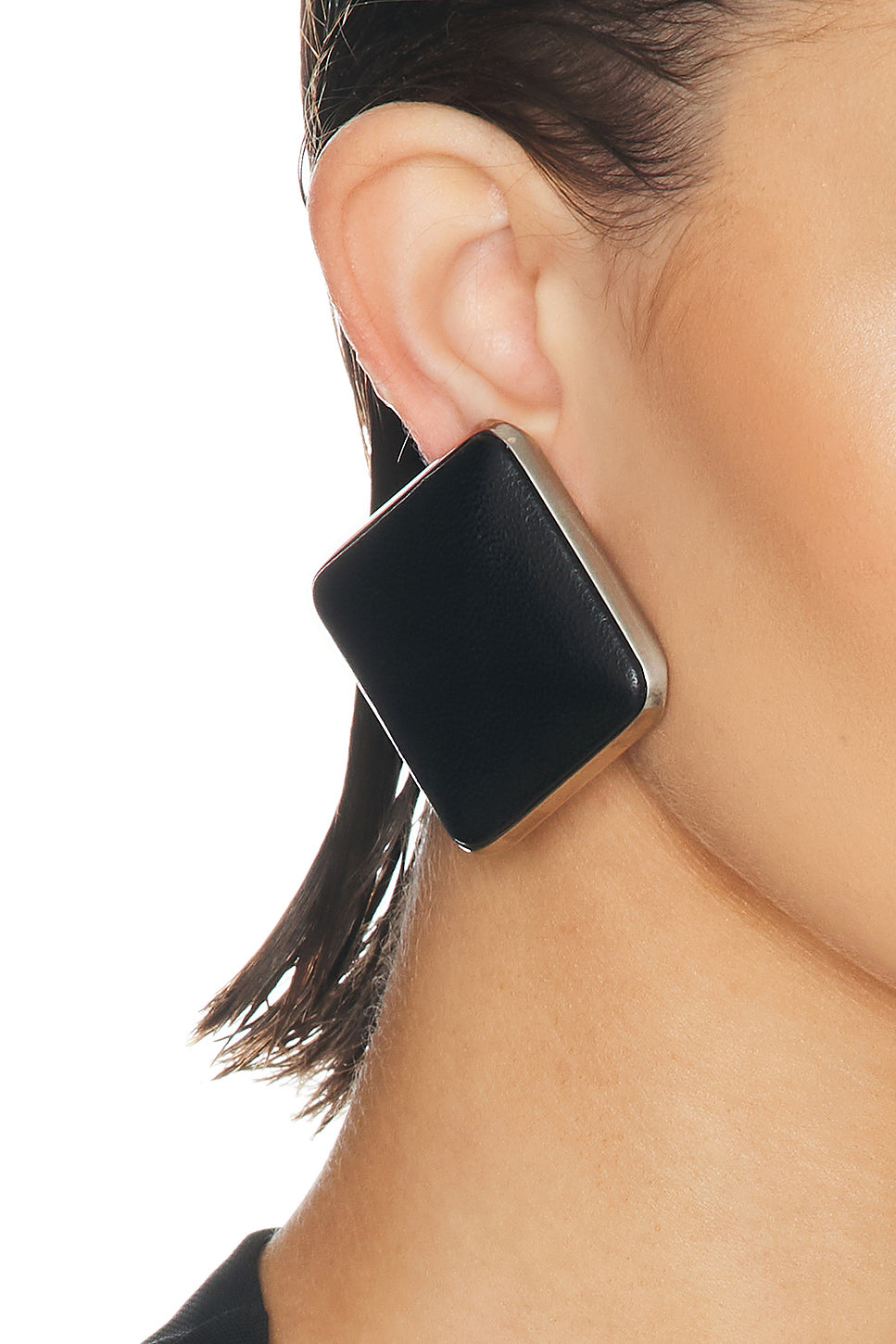 Sculpted Asymmetric Leather Earrings