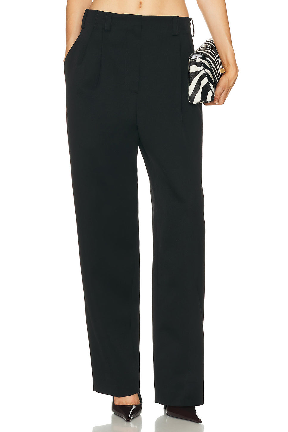 Double Pleated Low Waist Pant