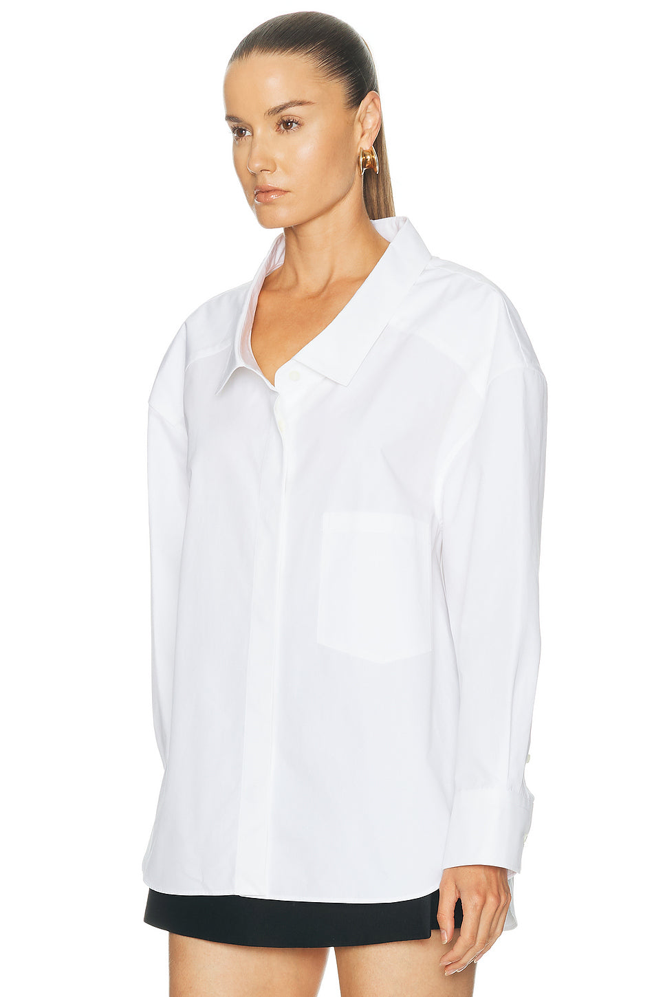 Wide Collar Long Sleeve Shirt