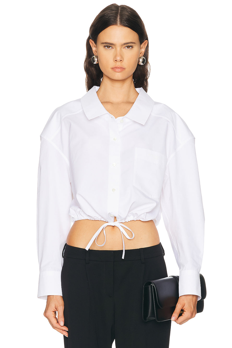 Cropped Wide Collar Shirt