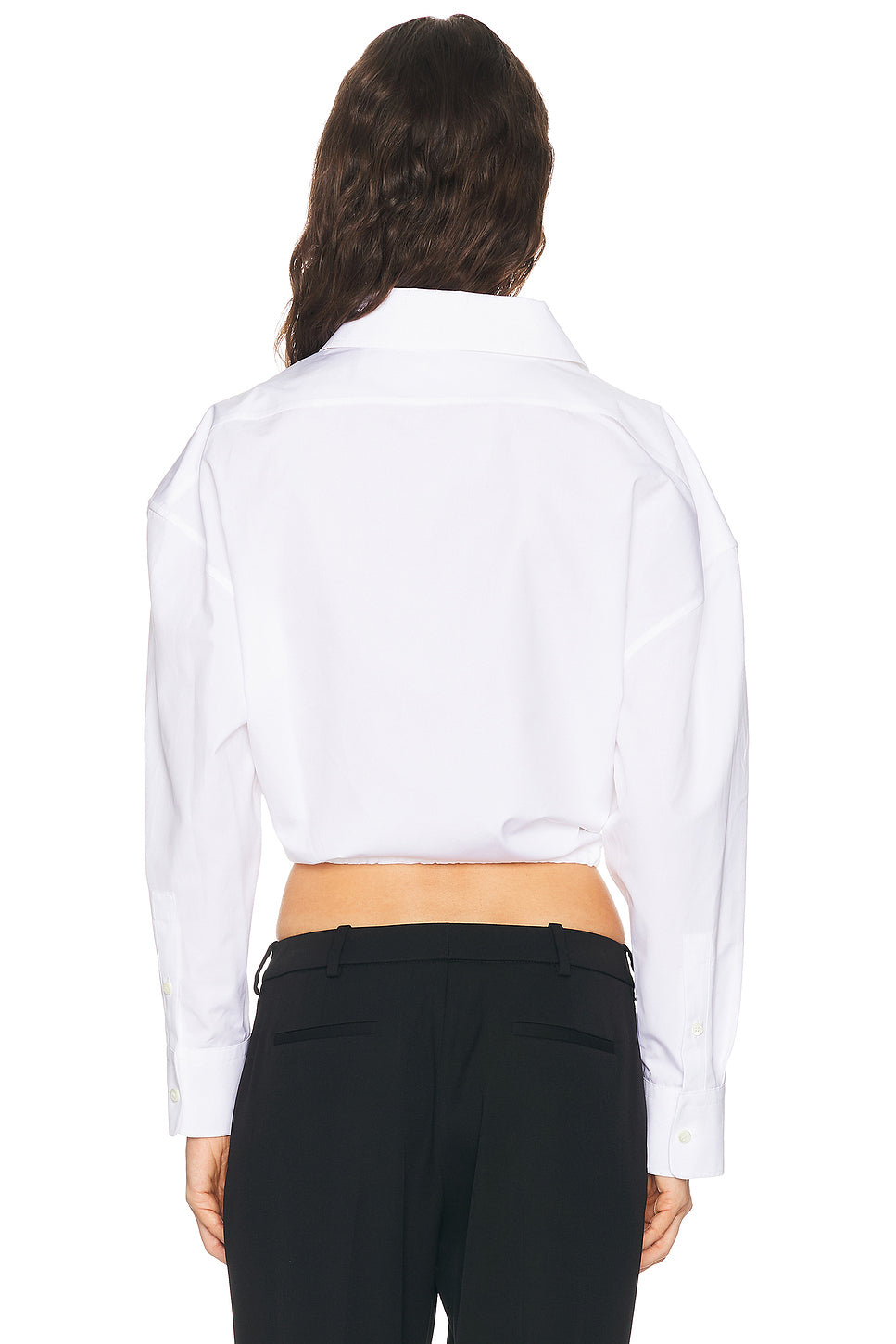 Cropped Wide Collar Shirt