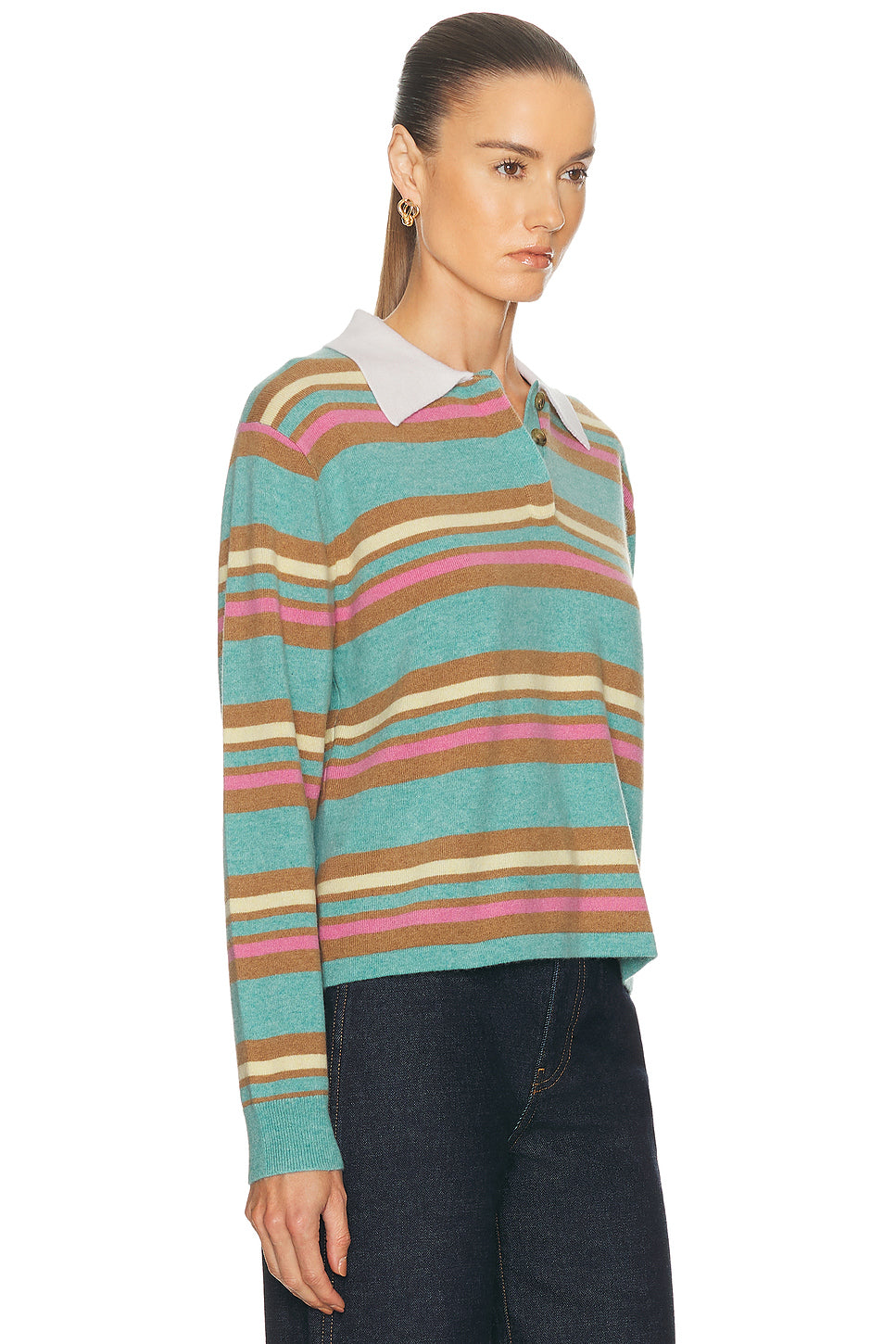 Cropped Stripe Rugby Sweater