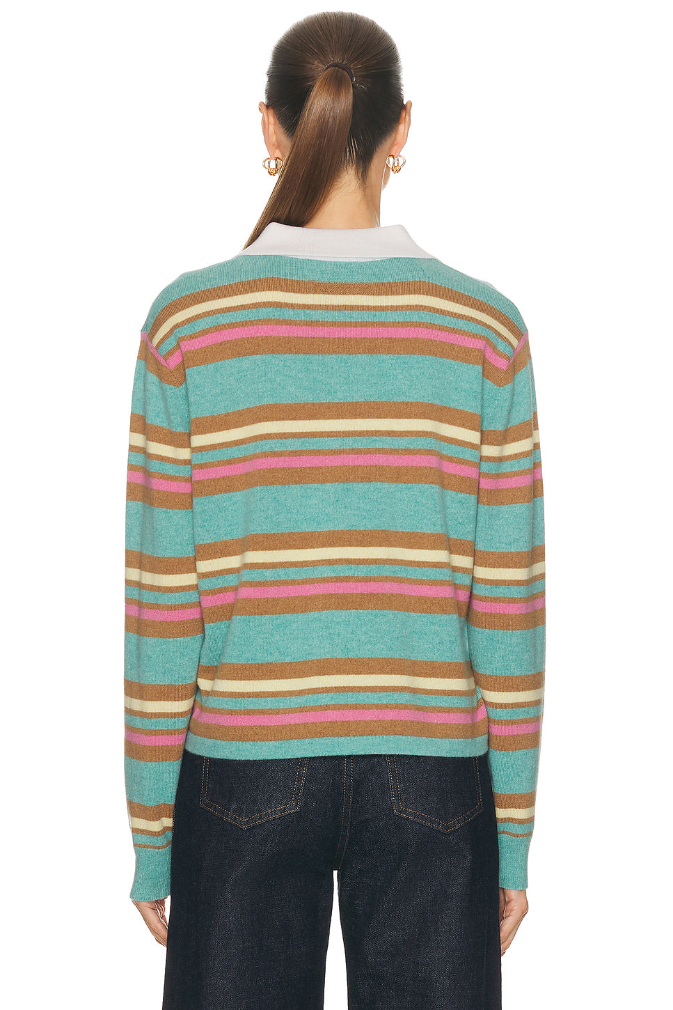 Cropped Stripe Rugby Sweater