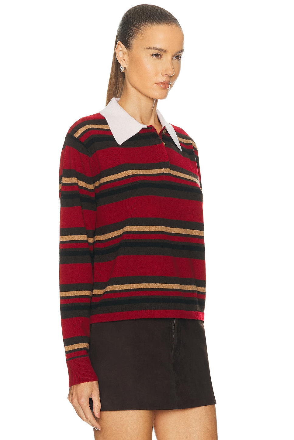 Cropped Stripe Rugby Sweater