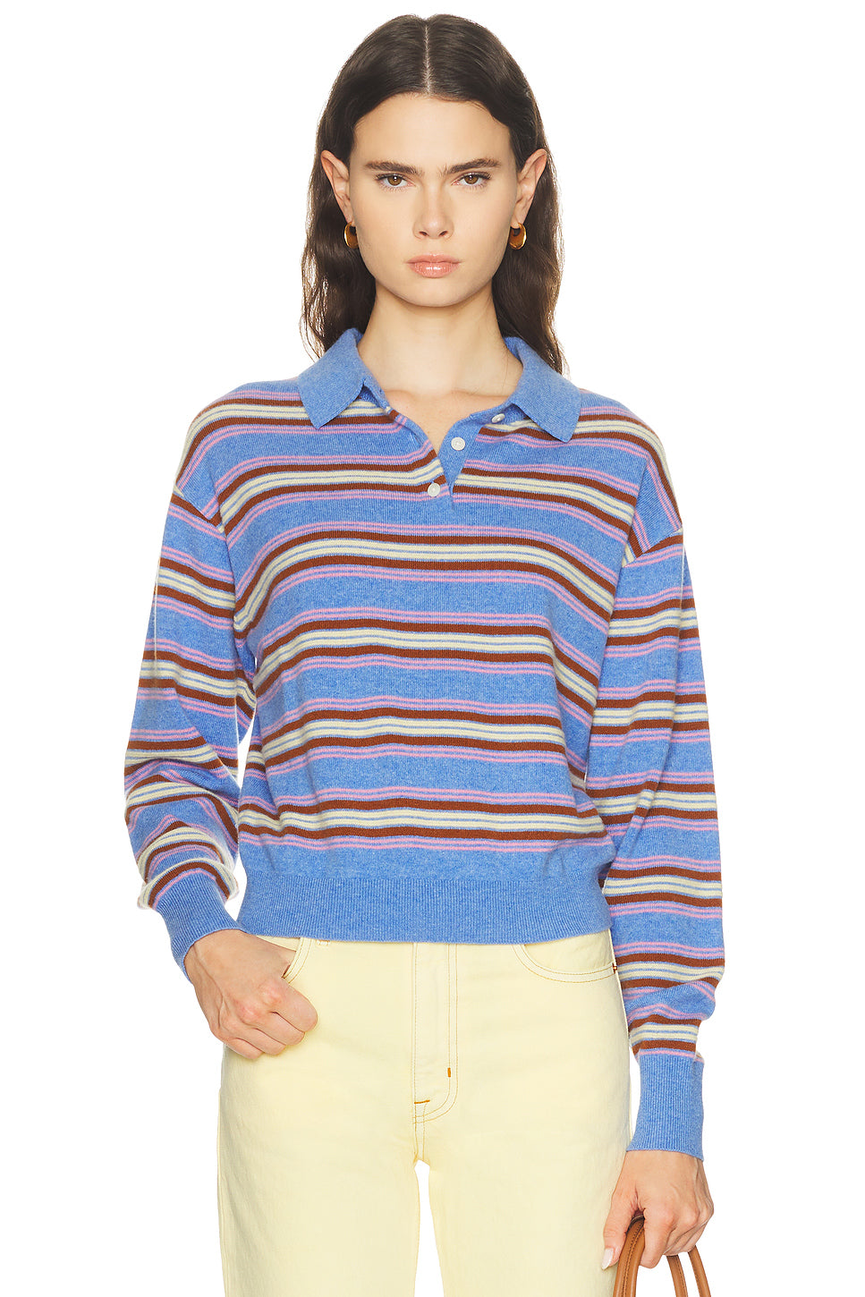 Collegiate Stripe Polo Sweater
