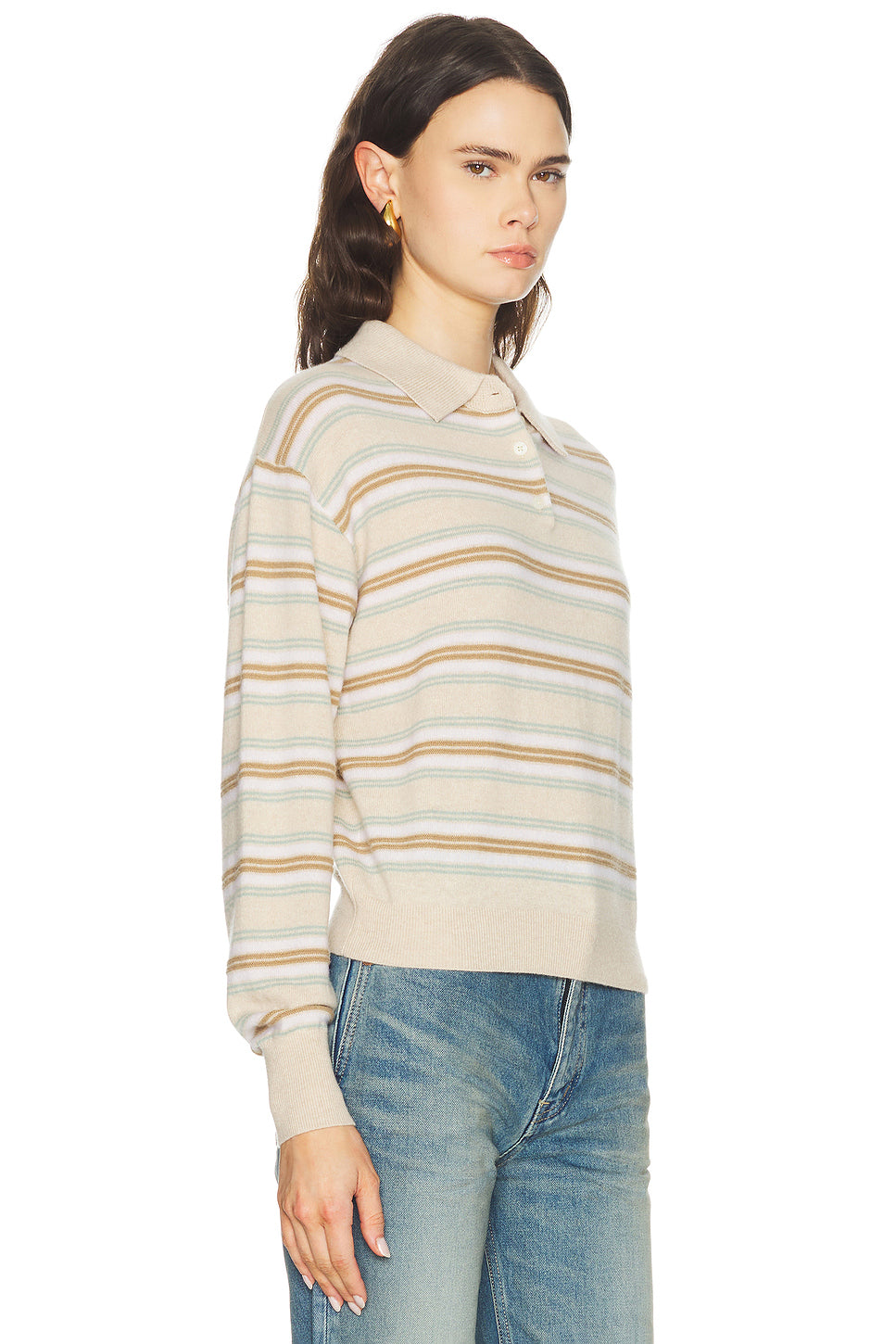 Collegiate Stripe Polo Sweater