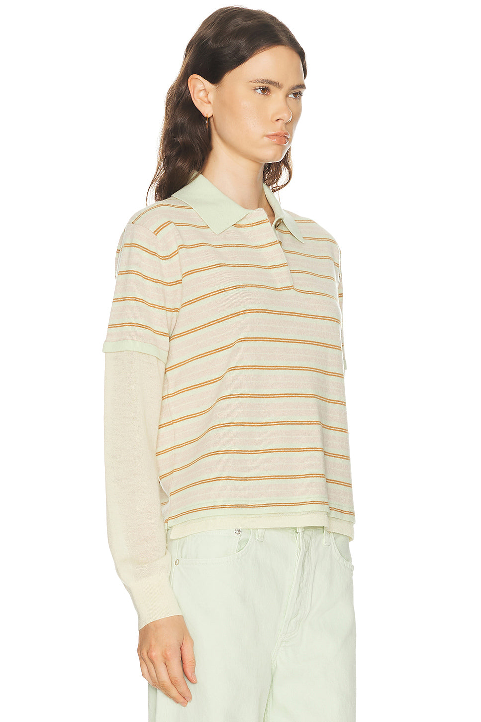 Layered Stripe Rugby Sweater