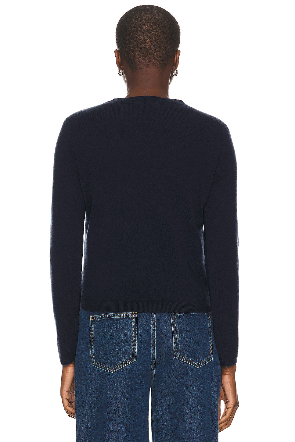 Shrunken Crew Sweater in Navy