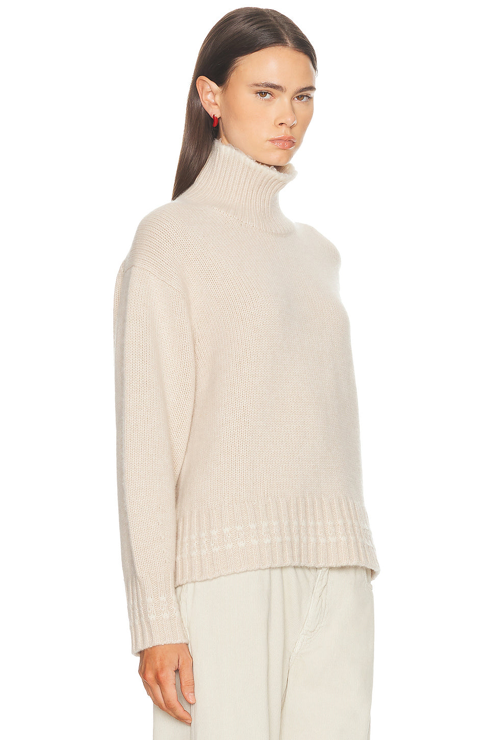 Tipped Cozy Turtleneck Sweater