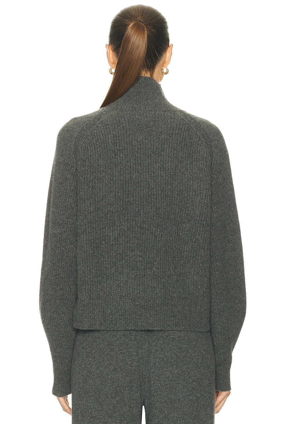 Cropped Rib Turtleneck Sweater