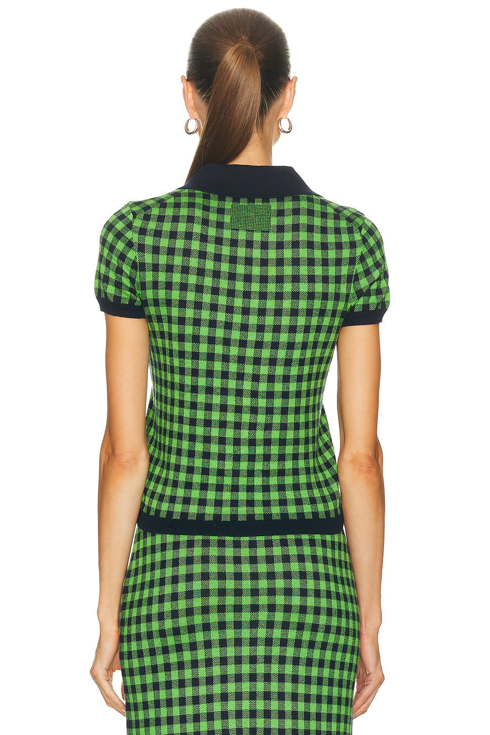 Gingham Shrunken Polo Top