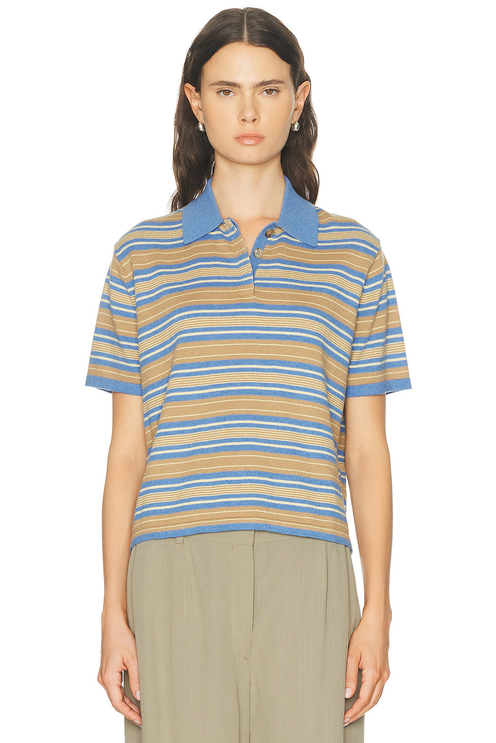 Short Sleeve Stripe Rugby Top
