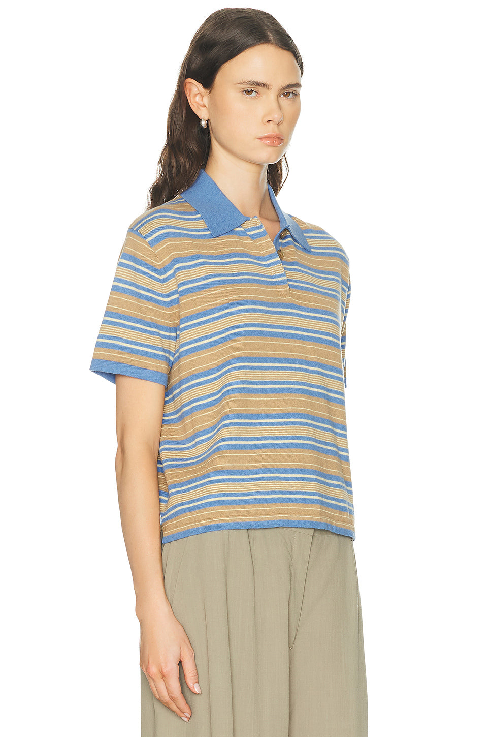Short Sleeve Stripe Rugby Top