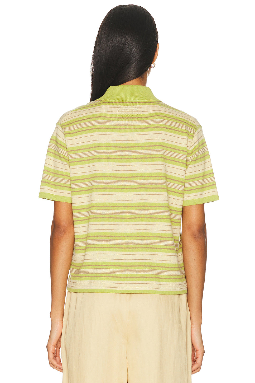 Short Sleeve Stripe Rugby Top