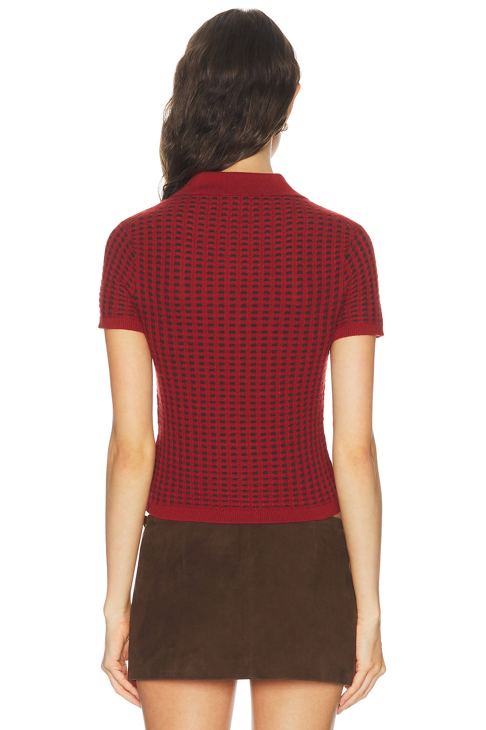 Shrunken Waffle Polo Top