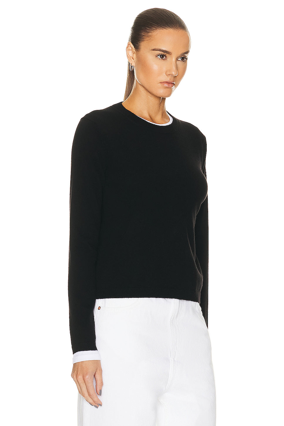 Shrunken Crew Cashmere Top